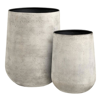 Blumentopf-Set aus Metall, Antik-Beige, 2-teilig | VIA X SELECTION