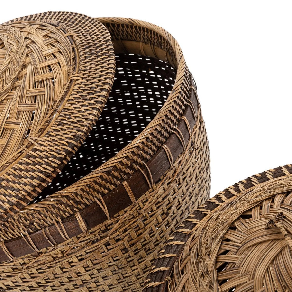 Aufbewahrungskorb aus Rattan natur-braun, 35 × 35 × 40 cm | VIA X SELECTION