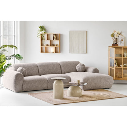 Runder Couchtisch aus Metall und Glas in Grau-Beige, Ø, 70 × 33 cm | VIA X SELECTION