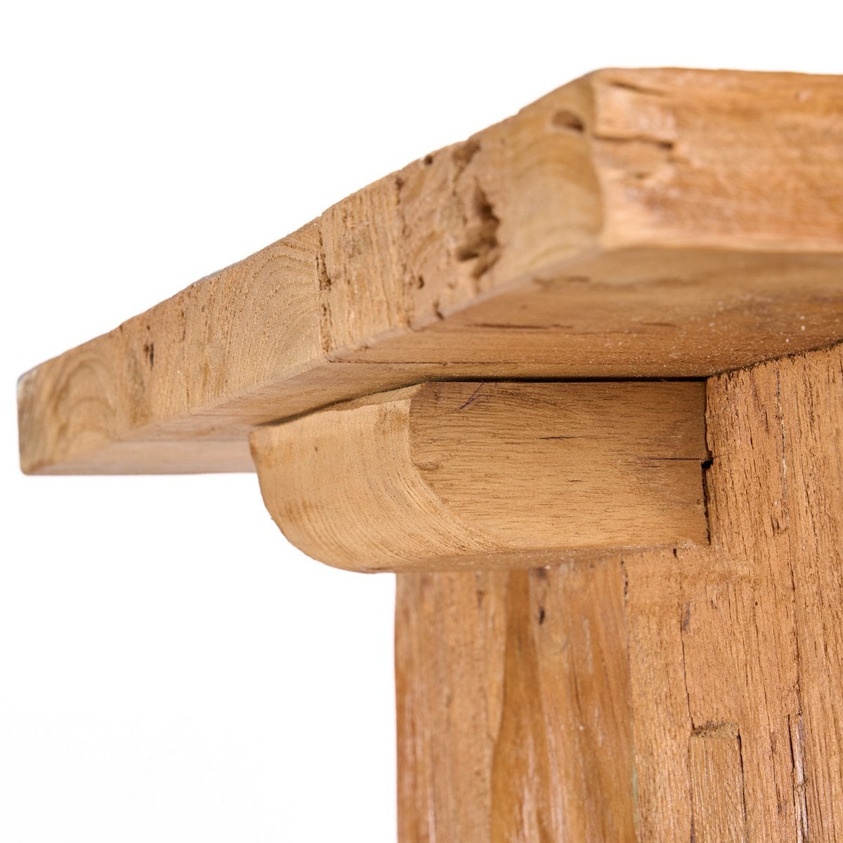 Blockhocker aus recyceltem Teakholz in Natur | VIA X SELECTION