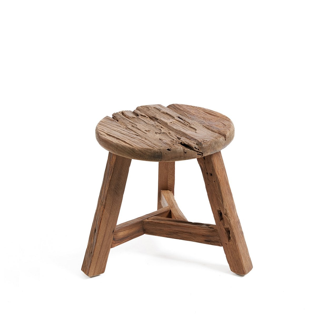 Hocker aus recyceltem Teakholz natur mittel | VIA X SELECTION