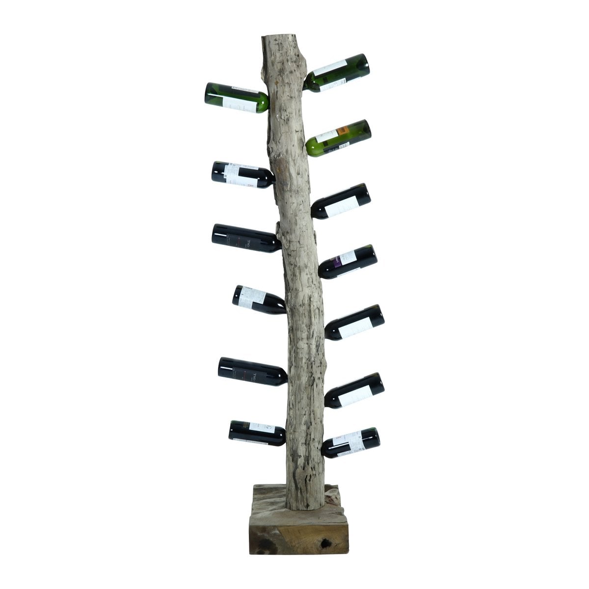 Weinregal aus recyceltem Teakholz für 13 Flaschen, 25 × 40 × 185 cm | VIA X SELECTION
