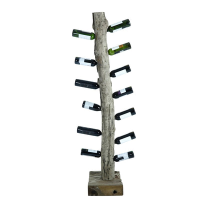 Weinregal aus recyceltem Teakholz für 13 Flaschen, 25 × 40 × 185 cm | VIA X SELECTION