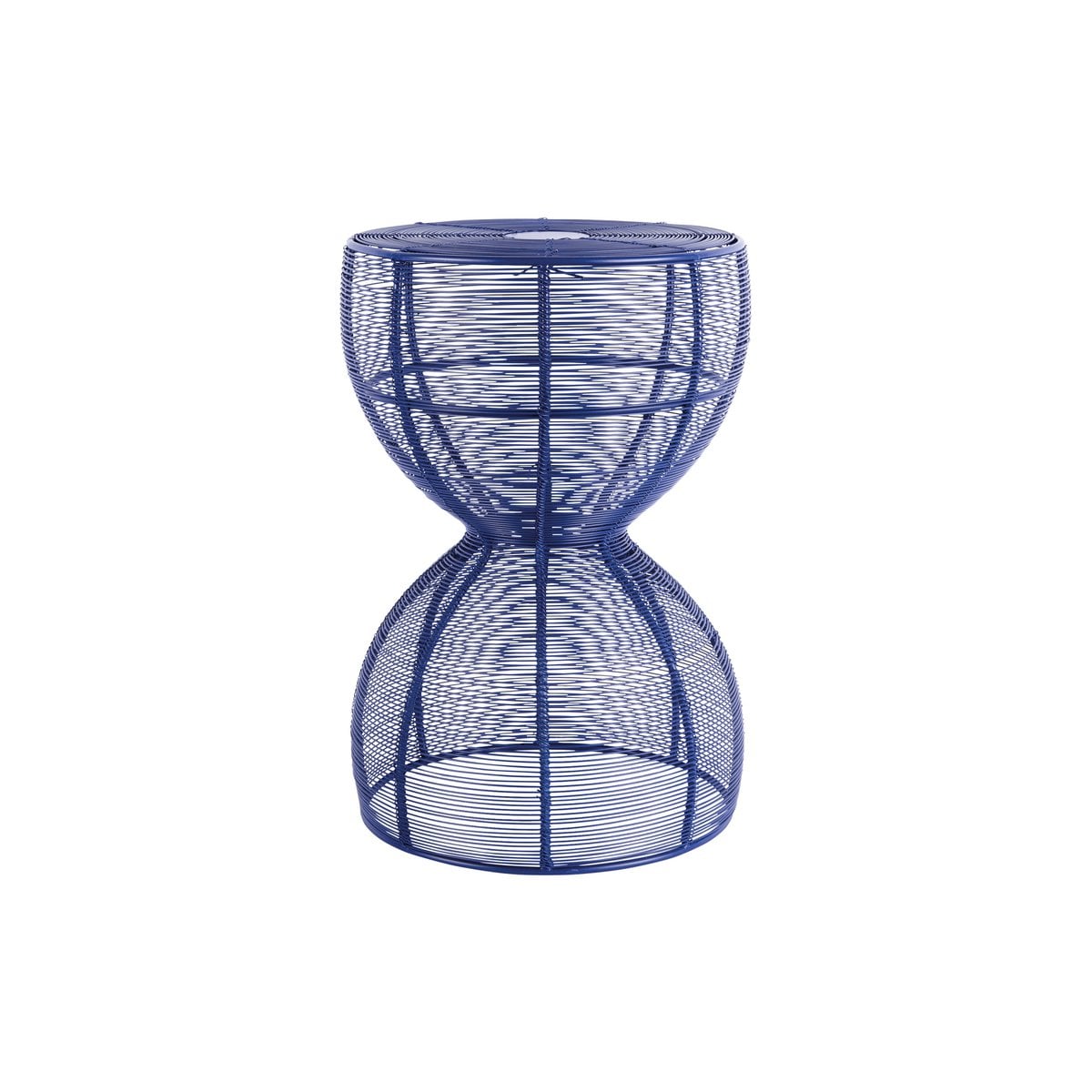 Metall-Beistelltisch Wellenform stahlblau, Ø, 30 × 41 cm | VIA X SELECTION