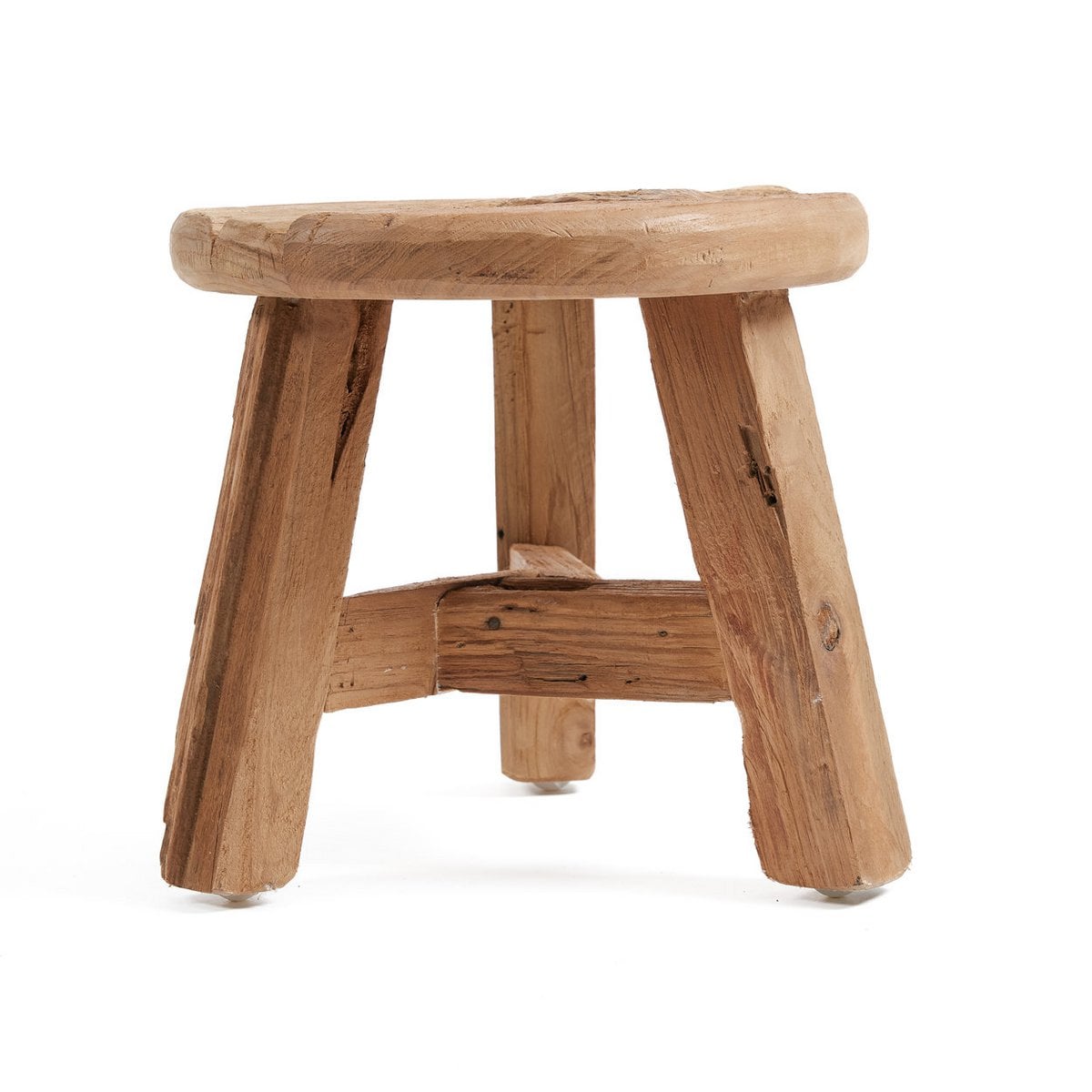 Hocker aus recyceltem Teakholz natur klein | VIA X SELECTION
