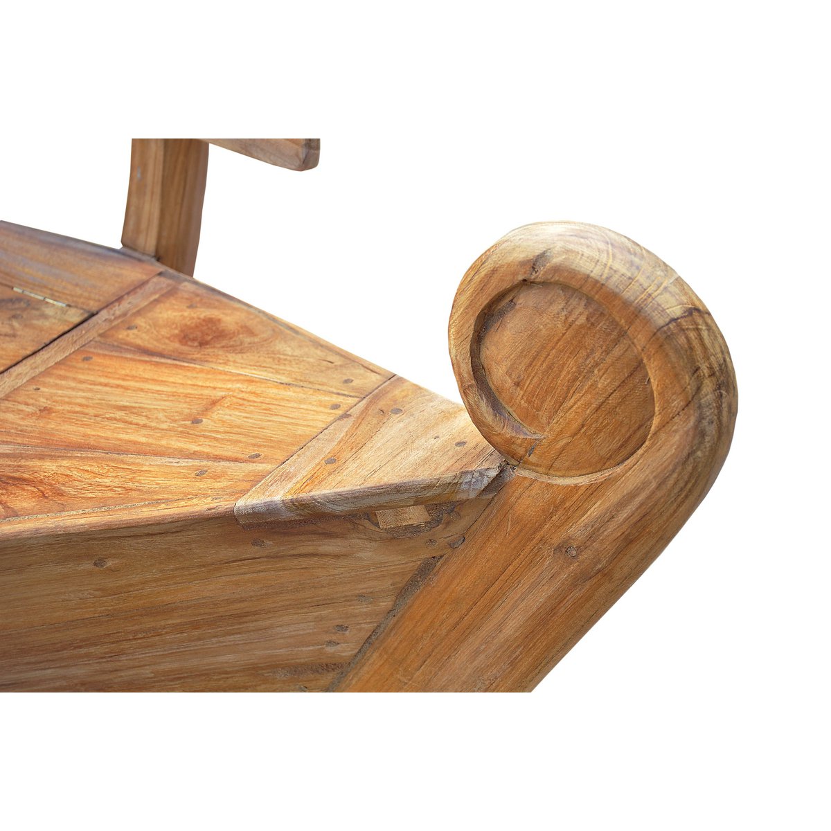 Sitzbank aus Teakholz natur 145 cm in Bootsform mit Stauraum | VIA X SELECTION