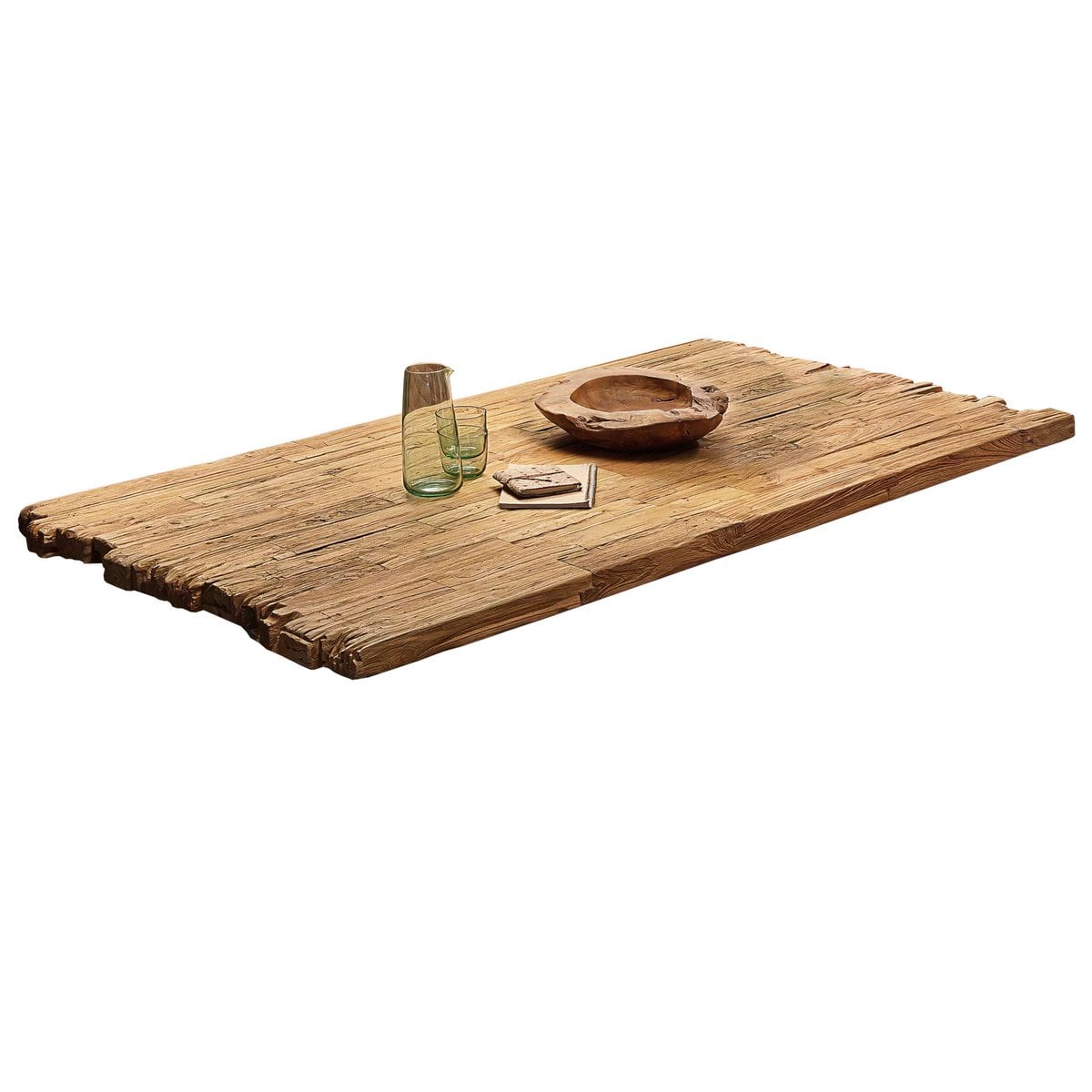 Esstisch Holz braun Bruchkante Used-Look Gestell, 240 × 100 cm | VIA X SELECTION