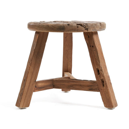 Hocker aus recyceltem Teakholz natur mittel | VIA X SELECTION