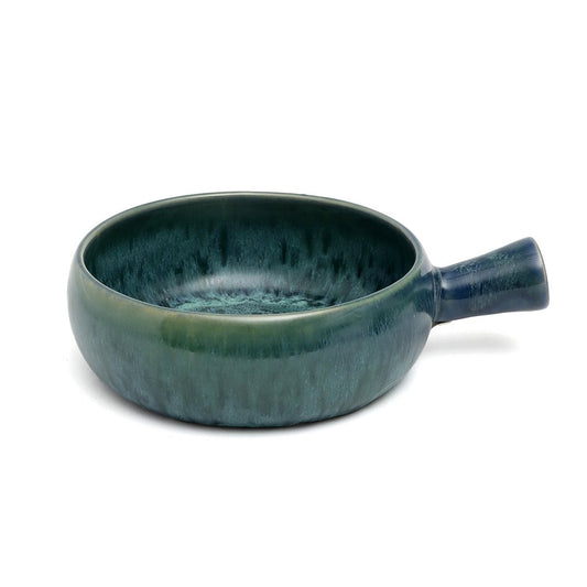Servierform aus blauem Steinzeug mit Griff | VIA X SELECTION