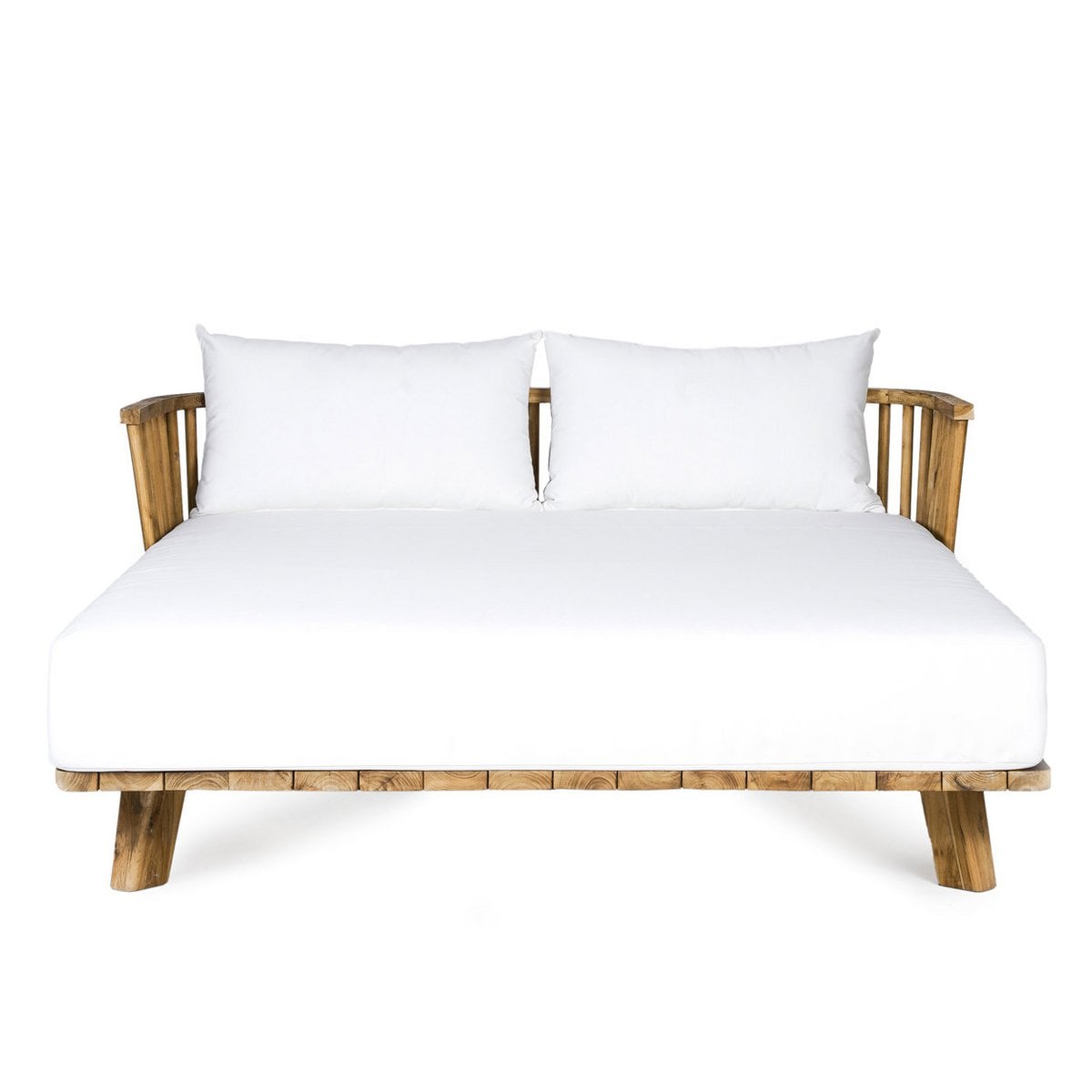 Doppel-Daybed aus recyceltem Teakholz mit Outdoor-Kissen | VIA X SELECTION