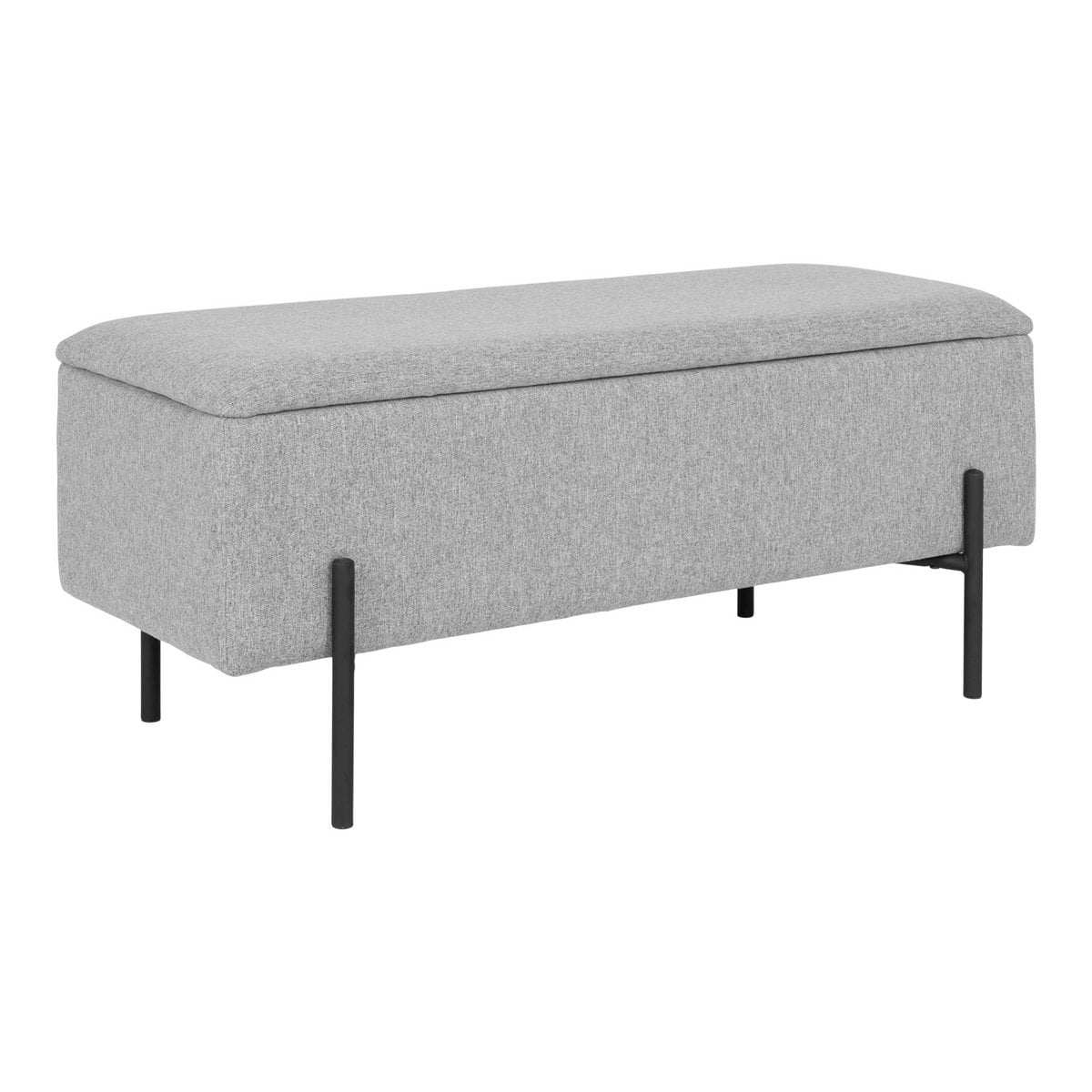 Sitzbank aus Stoff hellgrau 95 cm mit Stauraum | VIA X SELECTION