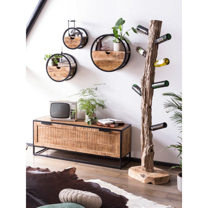 Weinregal aus recyceltem Teakholz für 13 Flaschen, 25 × 40 × 185 cm | VIA X SELECTION