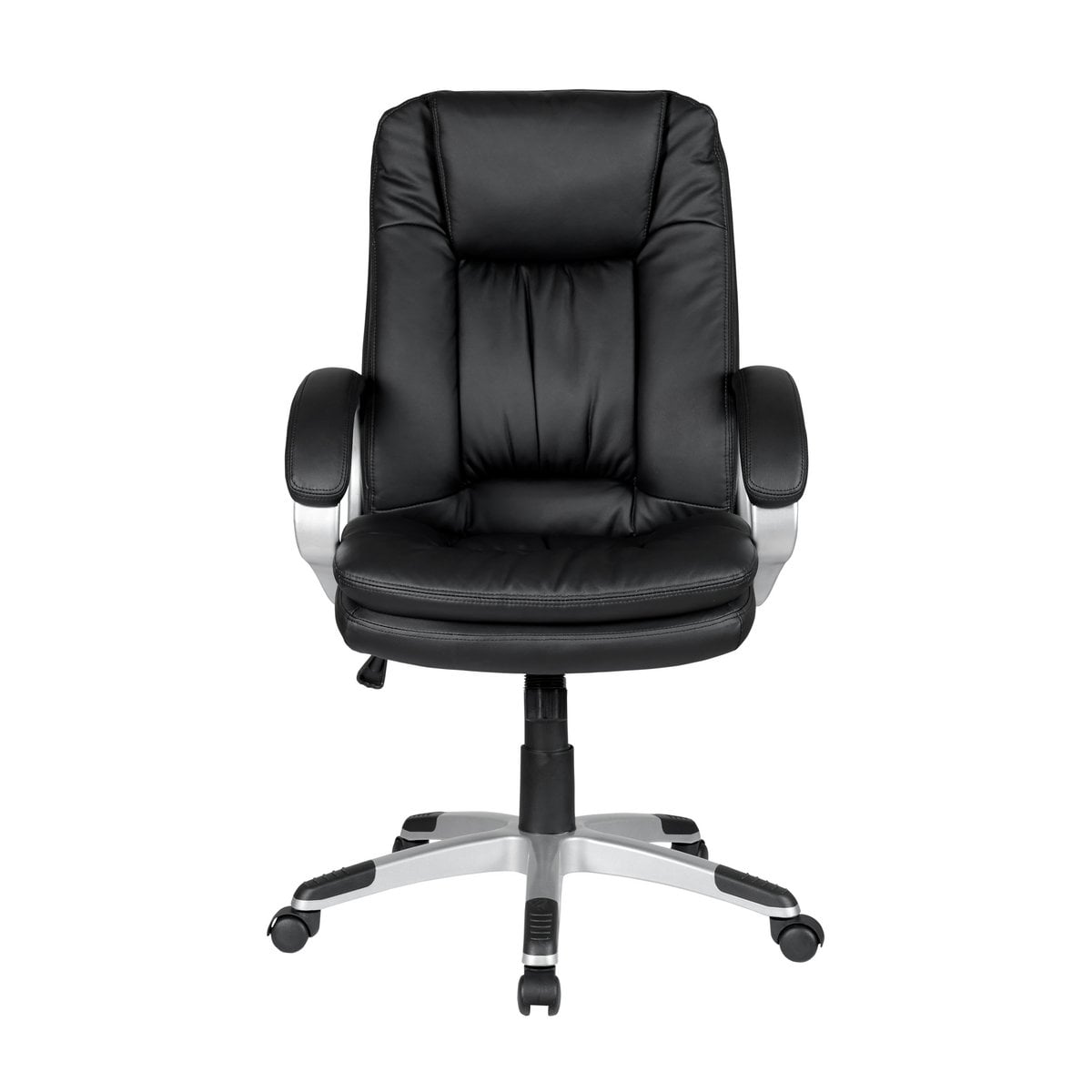 Bürostuhl in Lederoptik Schwarz mit Chromgestell | VIA X SELECTION