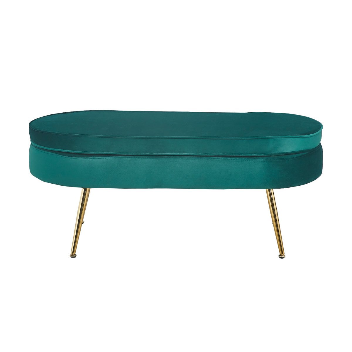 Ovaler Samt-Pouf Grün | VIA X SELECTION