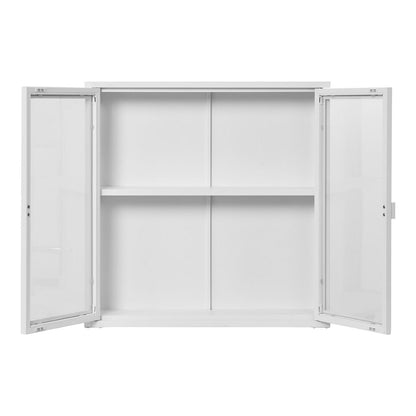Hängender Vitrinenschrank weiß, 80 × 18 × 80 cm | VIA X SELECTION