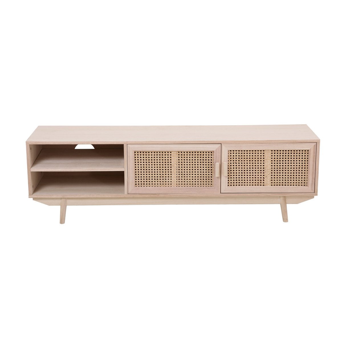 Lowboard mit Rattanfront, 36 × 150 × 45 cm | VIA X SELECTION
