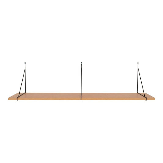 Wandregal mit Stahlrahmen schwarz, 120 × 29 cm | VIA X SELECTION