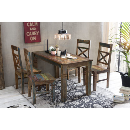 Esstisch Boots-Holz bunt, 140 × 70 cm | VIA X SELECTION