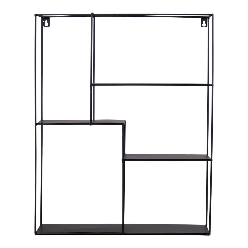 Metallregal aus schwarzem Stahl 40,5 × 10,5 × 50 cm | VIA X SELECTION