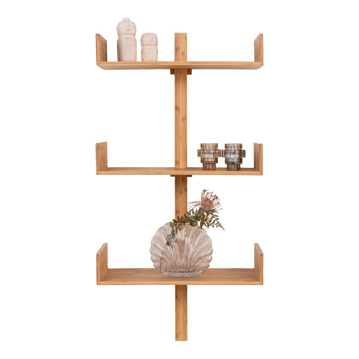 Wandregal aus Bambus natur, 50 × 25 × 102 cm | VIA X SELECTION