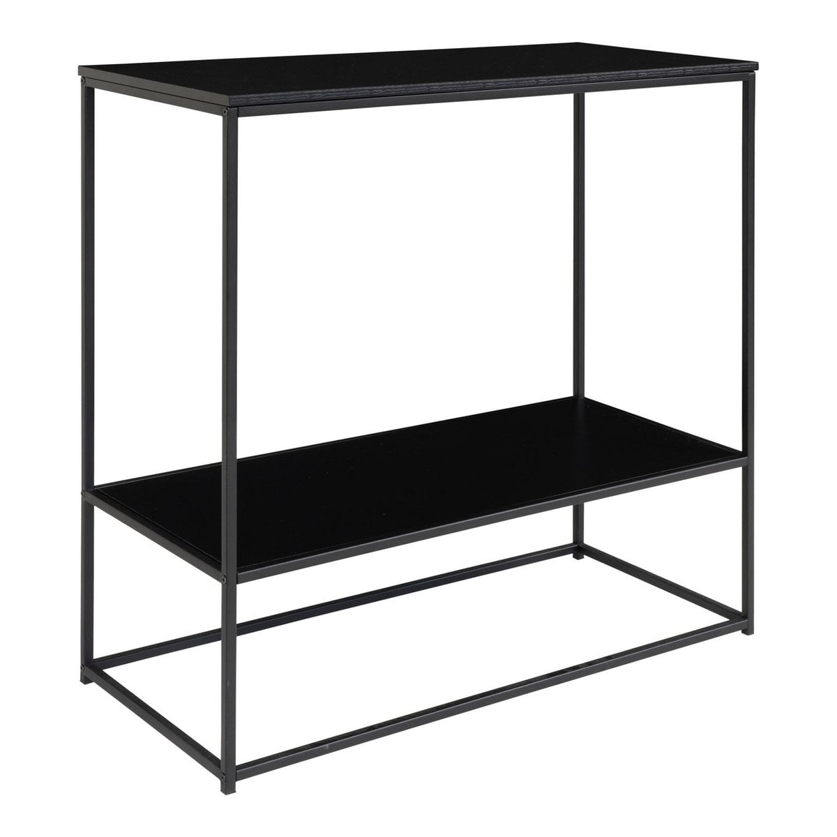 Konsolentisch schwarz mit 2 Ablagen, 80 × 36 × 80 cm | VIA X SELECTION