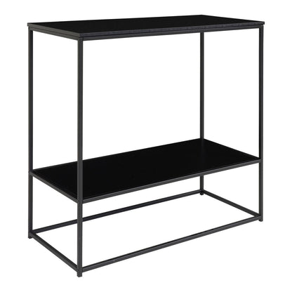 Konsolentisch schwarz mit 2 Ablagen, 80 × 36 × 80 cm | VIA X SELECTION