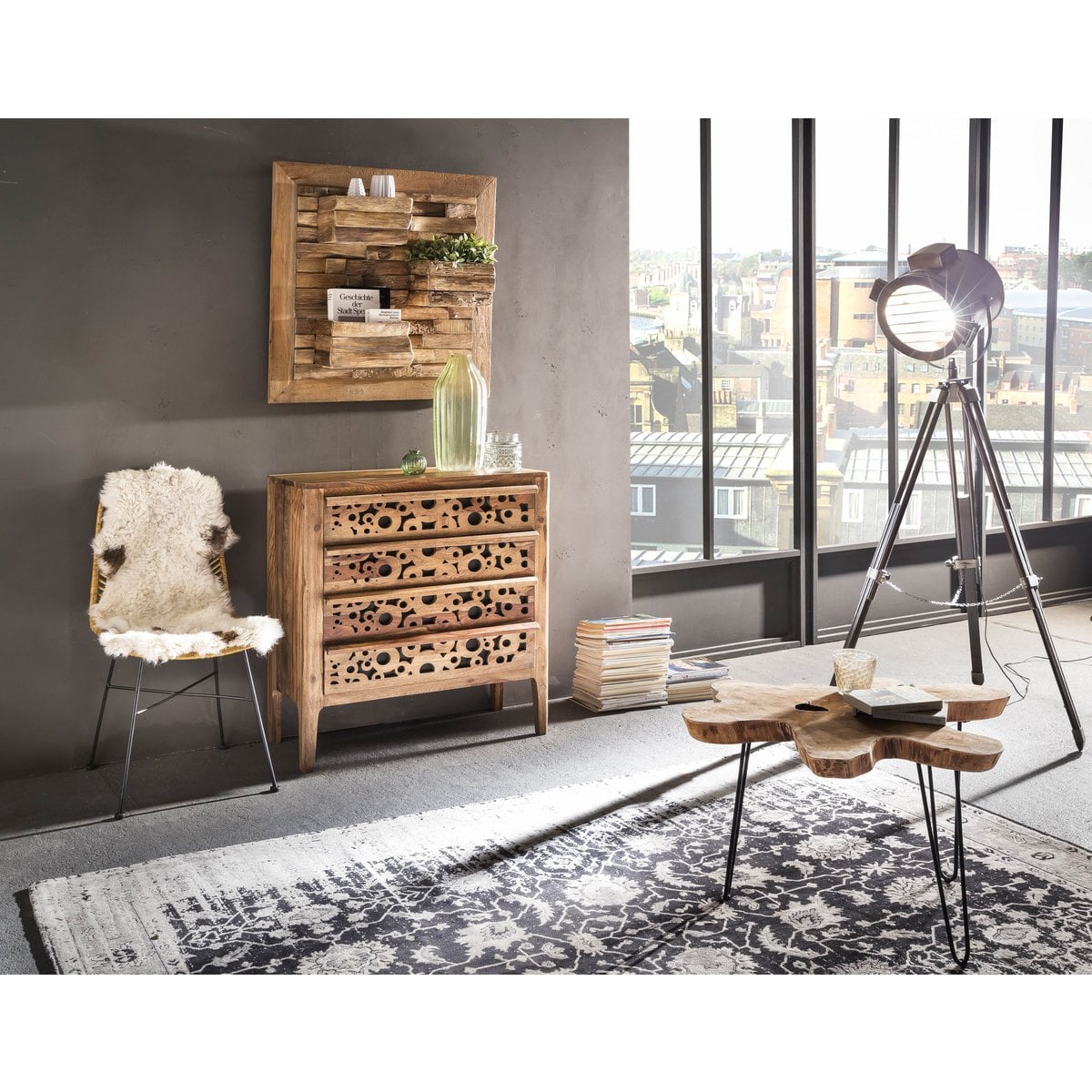 Esszimmerstuhl aus Rattan mit schwarzem Metallgestell im 2er-Set | VIA X SELECTION