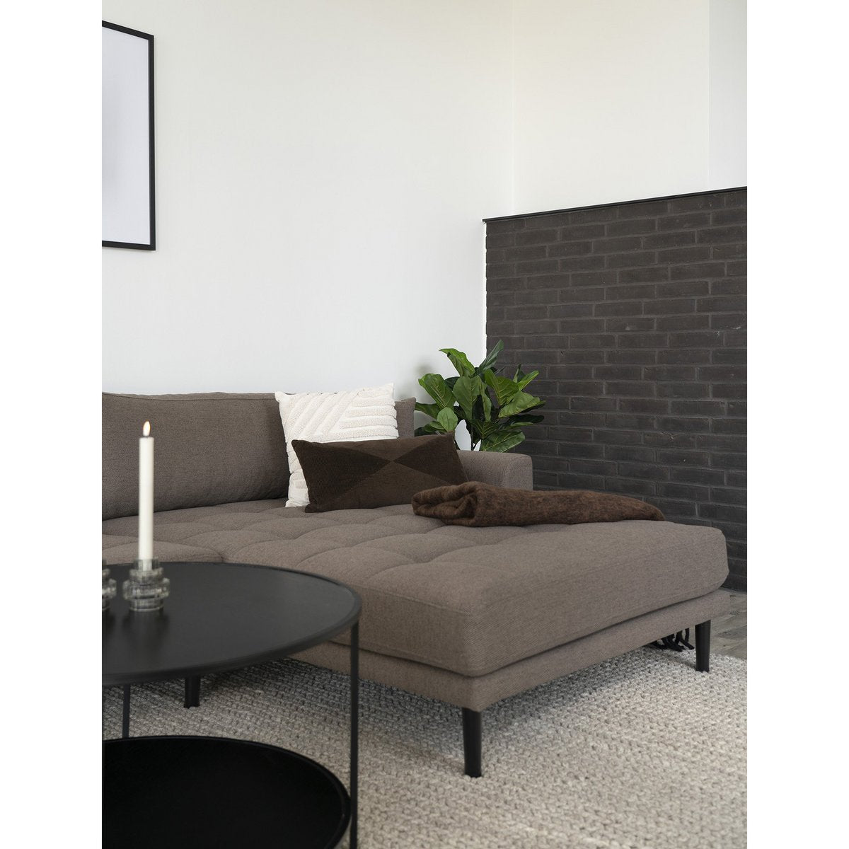 Kissen aus Baumwolle braun mit Struktur, 30 × 60 cm | VIA X SELECTION