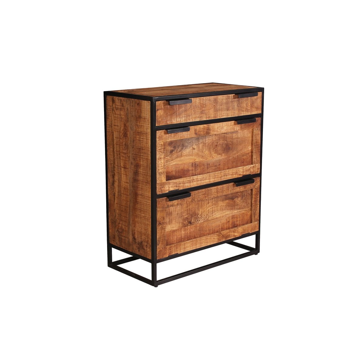 Schuhschrank aus Mangoholz mit Schublade, 40 × 80 × 96 cm | VIA X SELECTION