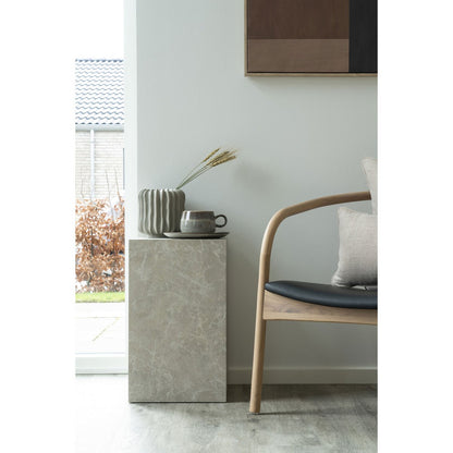 Blumentopf aus Keramik und Beton, Grau, 15,5 × 15,5 × 16 cm | VIA X SELECTION