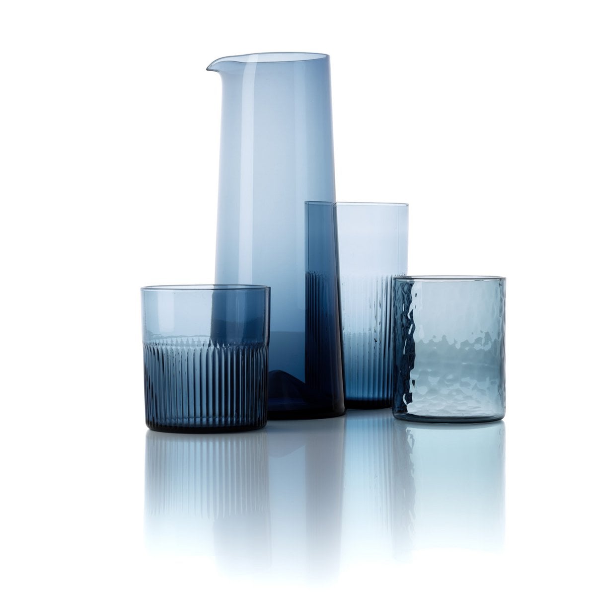 Karaffe aus blauem Recyclingglas 26 cm | VIA X SELECTION