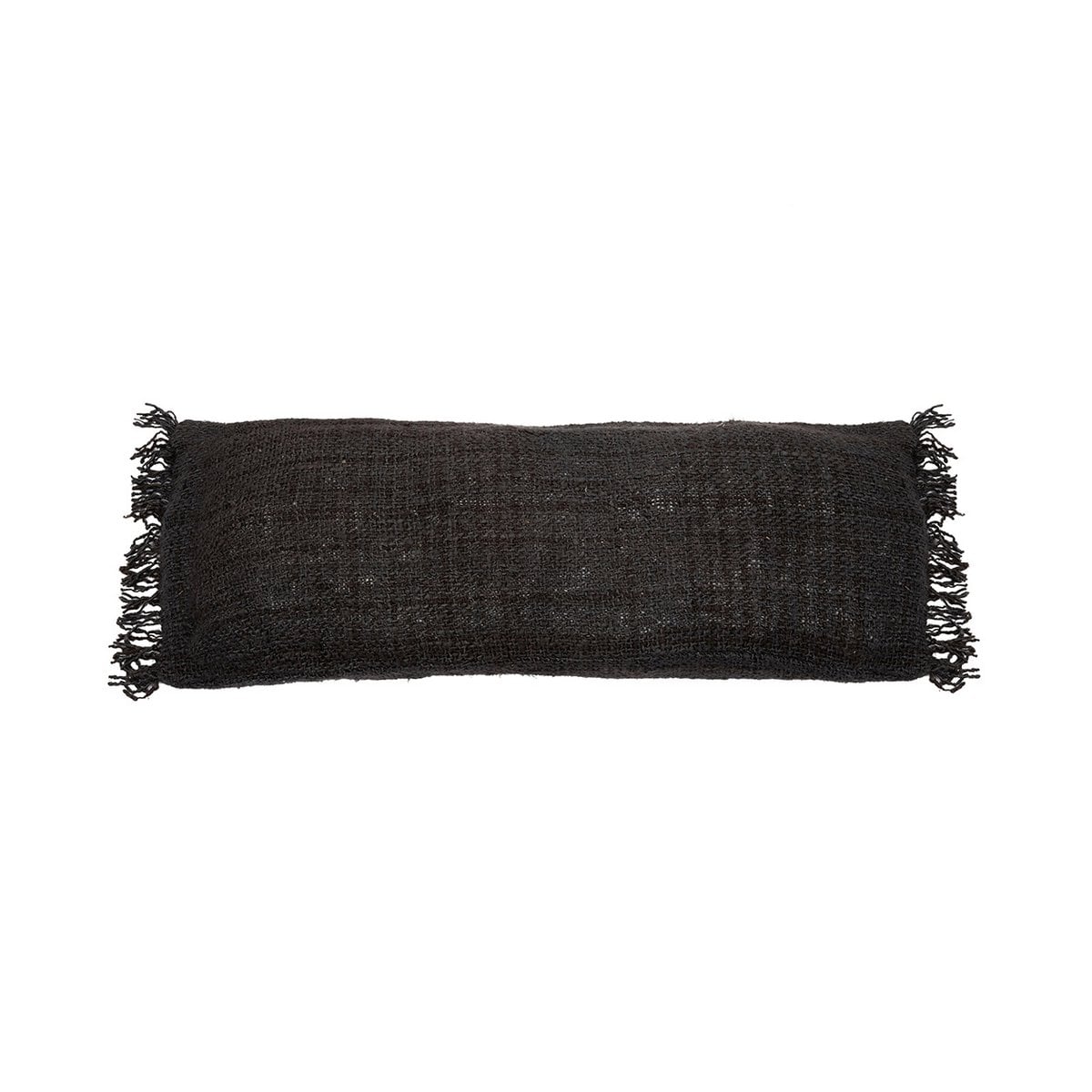 Langer Kissenbezug aus Baumwolle in Schwarz und Dunkelblau, 35 × 100 cm | VIA X SELECTION