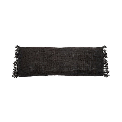 Langer Kissenbezug aus Baumwolle in Schwarz und Dunkelblau, 35 × 100 cm | VIA X SELECTION