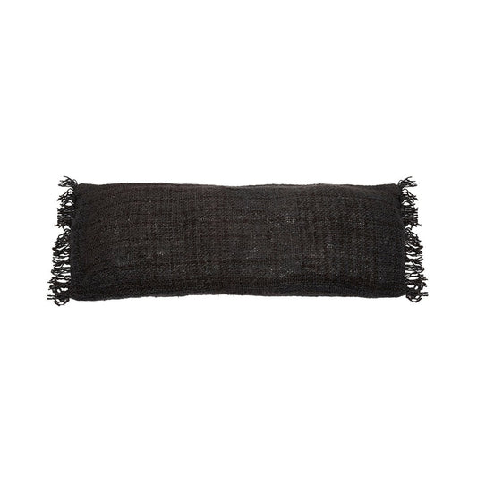 Langer Kissenbezug aus Baumwolle in Schwarz und Dunkelblau, 35 × 100 cm | VIA X SELECTION