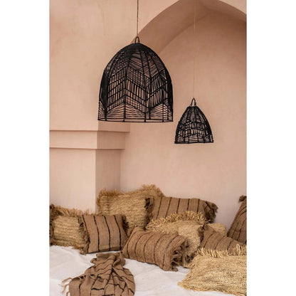 Großer Kissenbezug aus Raffia in Naturton, 60 × 60 cm | VIA X SELECTION