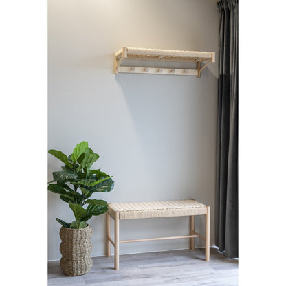 Sitzbank aus Pappelholz natur 80 cm mit Papierkordel | VIA X SELECTION