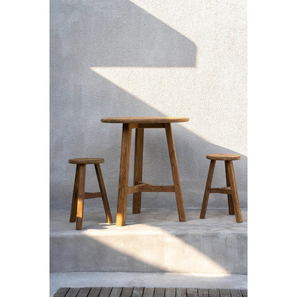 Runder Bartisch recyceltes Teakholz Outdoor, 90 × 90 × 105 cm | VIA X SELECTION