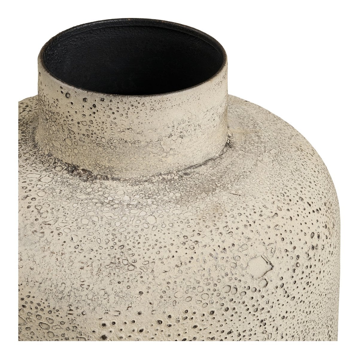 Sehr hoher Blumentopf aus Metall, Antik-Beige, Ø 24 × 78,5 cm | VIA X SELECTION