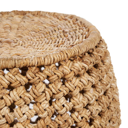 Geflochtener Hocker aus Bananenblatt natur mit geschlossener Form | VIA X SELECTION