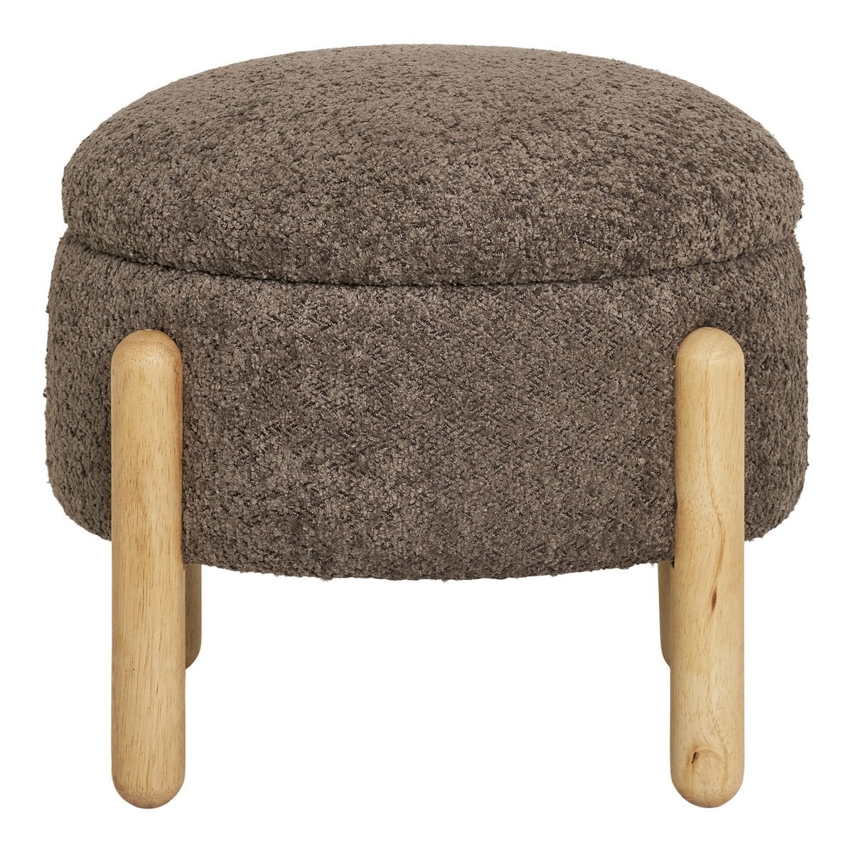 Bouclé-Pouf mit Stauraum Braun | VIA X SELECTION