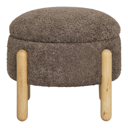 Bouclé-Pouf mit Stauraum Braun | VIA X SELECTION