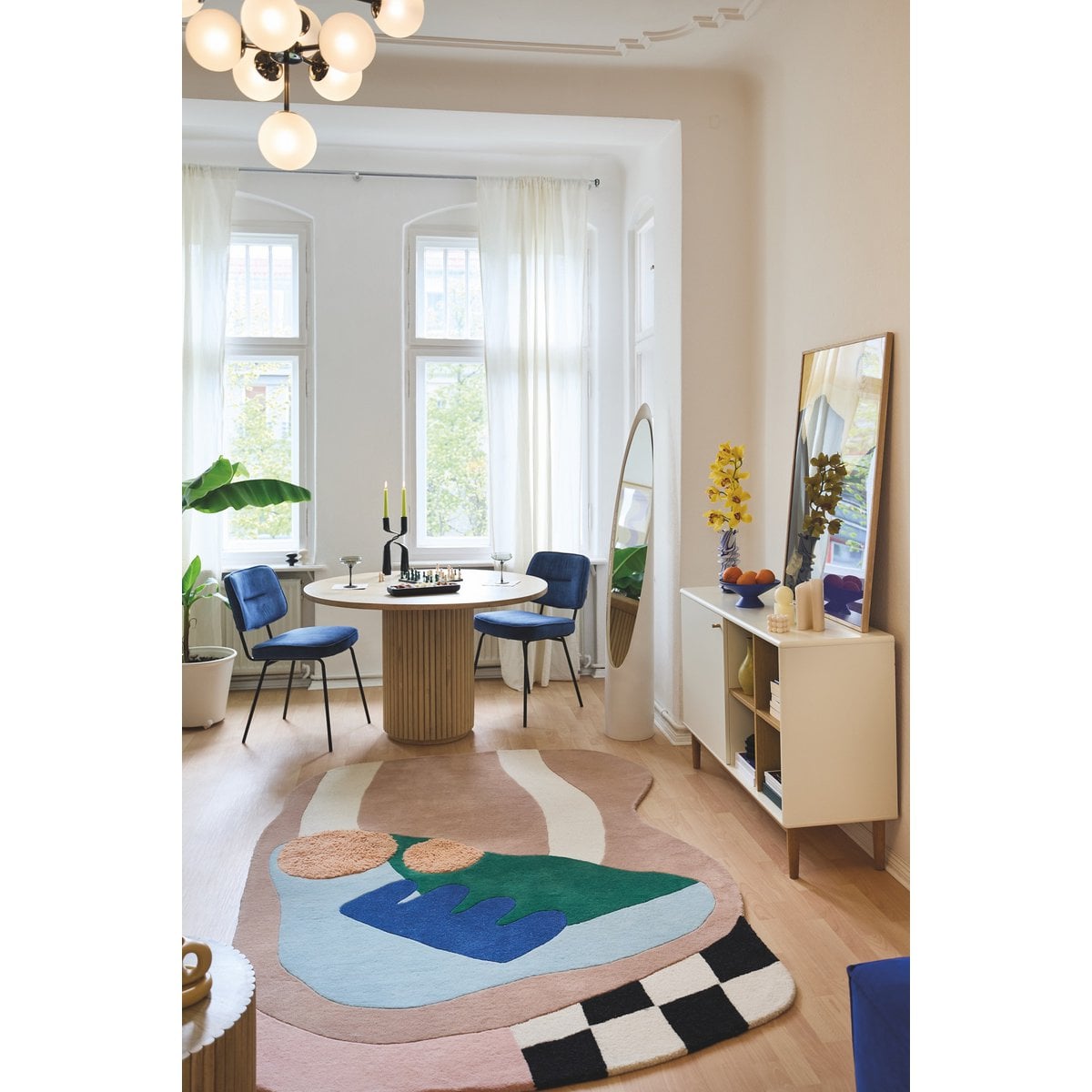 TOM TAILOR Home runder Esstisch Mangoholz gerippter Mittelfuß 120 cm | VIA X SELECTION