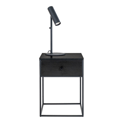 Nachttisch schwarz mit Schublade, 40 × 40 × 55 cm | VIA X SELECTION
