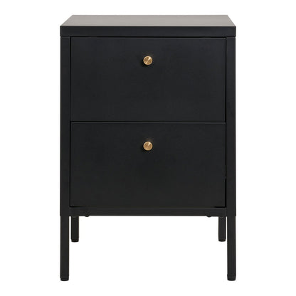 Kommode schwarz mit Messingdetails, 40 × 40 × 60 cm | VIA X SELECTION