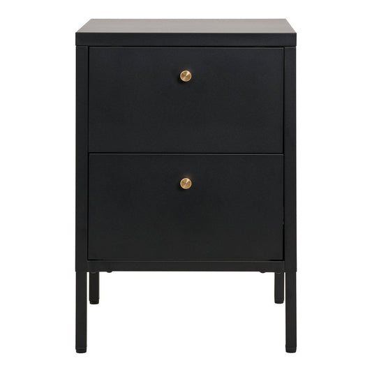 Kommode schwarz mit Messingdetails, 40 × 40 × 60 cm | VIA X SELECTION