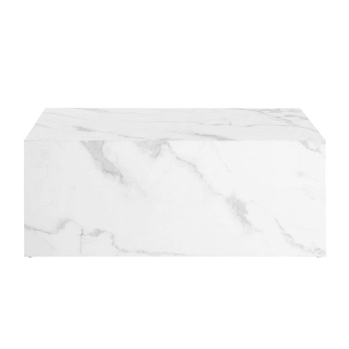 Couchtisch in weißer Marmoroptik, 90 × 60 × 35 cm | VIA X SELECTION