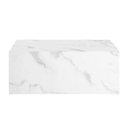 Couchtisch in weißer Marmoroptik, 90 × 60 × 35 cm | VIA X SELECTION