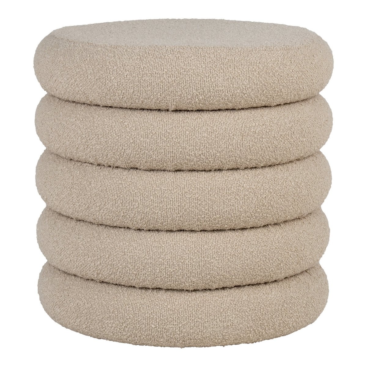 Beiger Bouclé-Pouf mit Stauraum | VIA X SELECTION