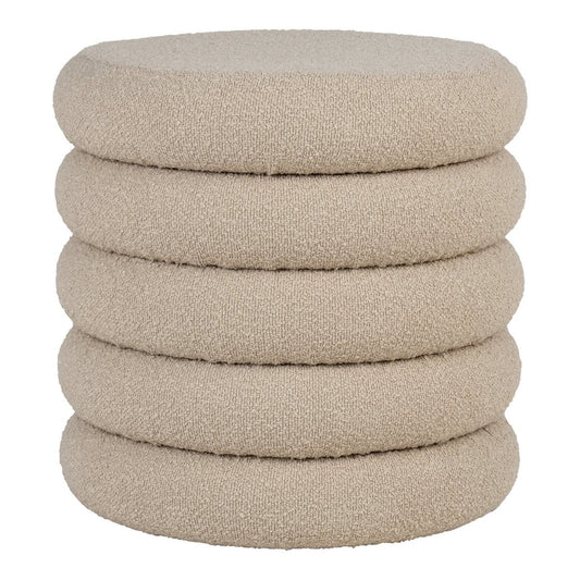 Beiger Bouclé-Pouf mit Stauraum | VIA X SELECTION