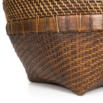 Wäschekorb aus Rattan natur-braun mit Deckel, 50 × 50 × 90 cm | VIA X SELECTION